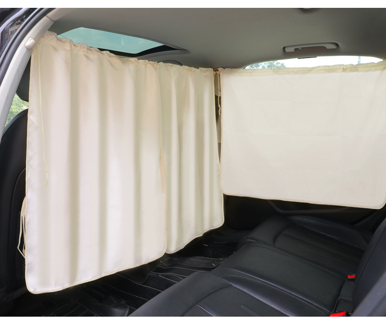 Car Front and Rear Partition Curtains, Car Side Window Glass Sunshade Privacy Light-Blocking Curtains, In-Car Sleeping Curtains