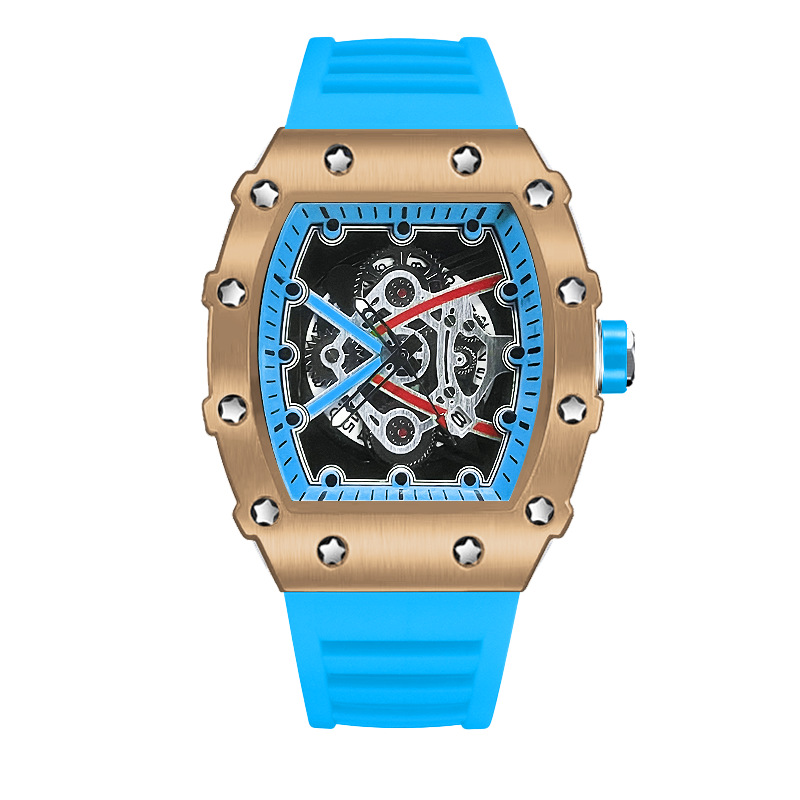 ZIDO Brand Casual Fashion Dominant Fully Automatic Quartz Hollow Luminous Waterproof Black Warrior 1707 Men's Watch_voghion.com