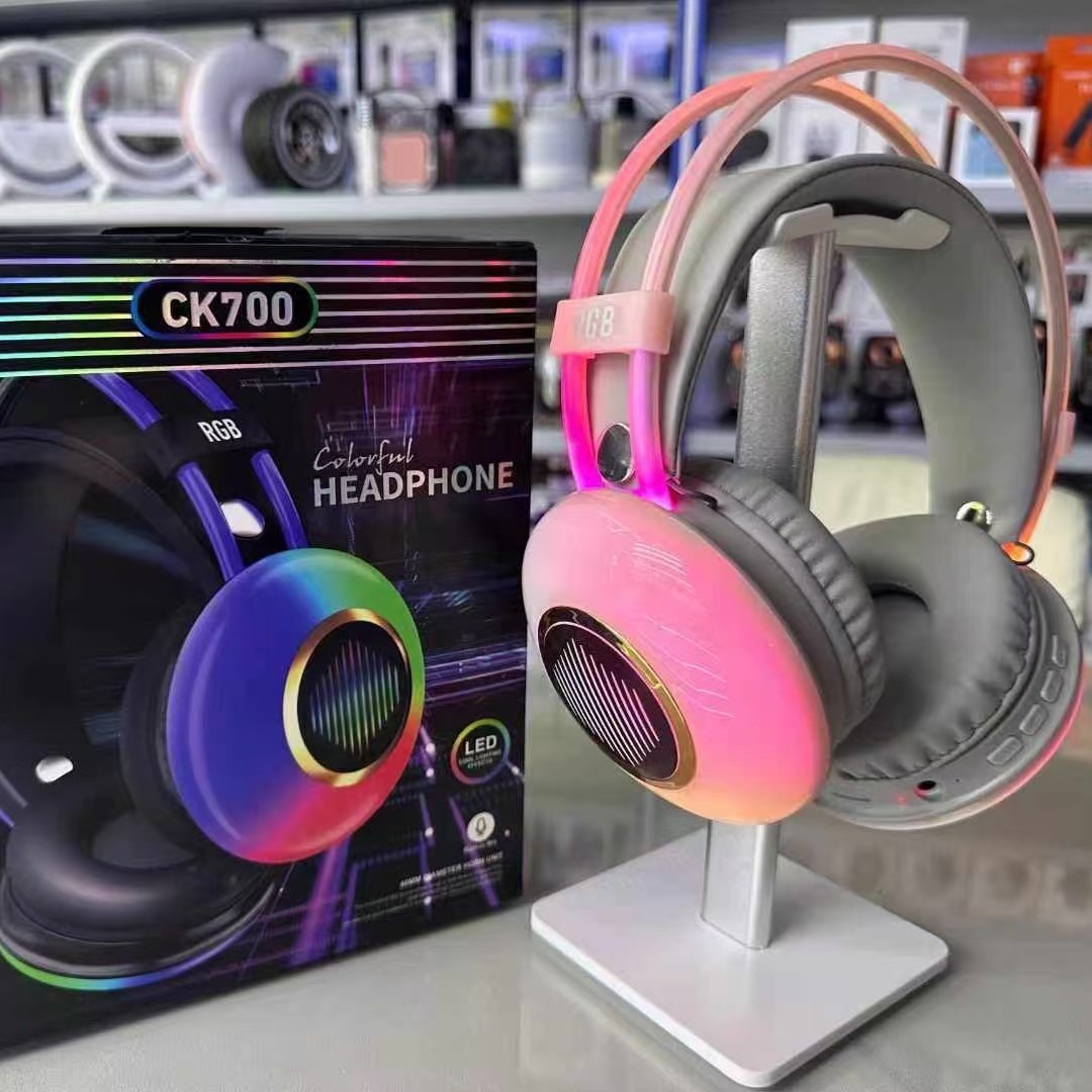 Neuer trendiger und modischer bunter Haarkopf mit RGB-Bluetooth und Plug-in-Funkkopfhörern CK700_voghion.com