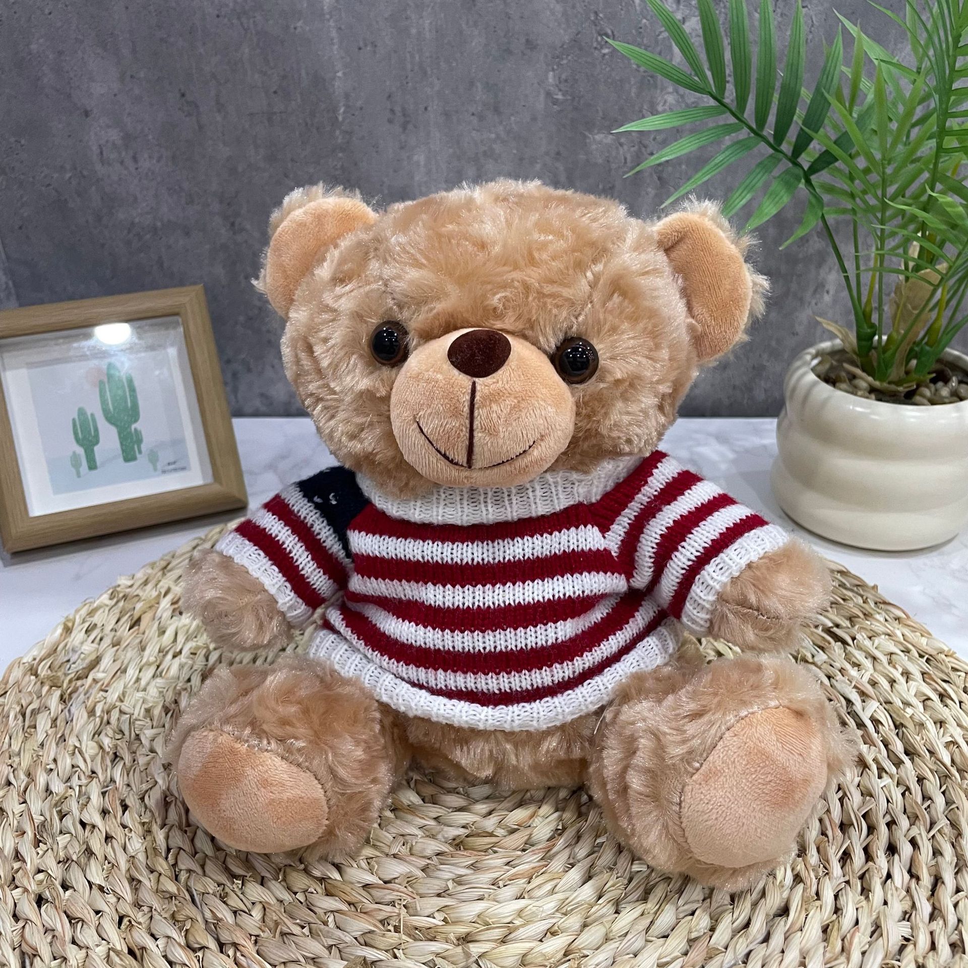 Teddy Bear se puede imprimir LOGO evento de vacaciones muñeca regalo para el hogar adornos de escritorio abrazar juguetes de peluche