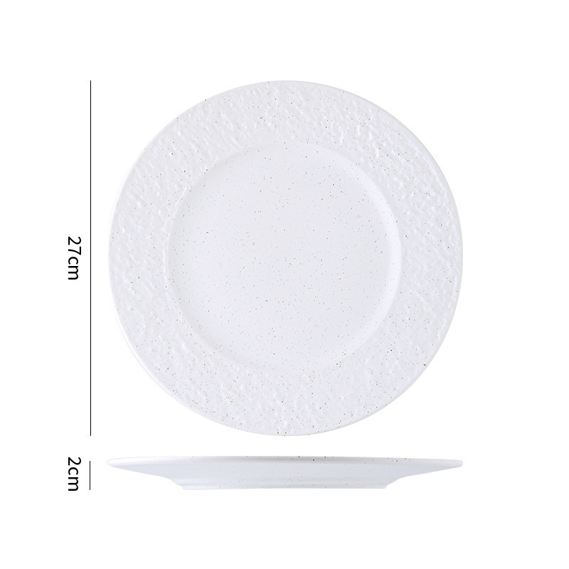 Plato de cerámica simple punto azul punto blanco conjunto de platos de platos de comedor occidental platos de cerámica de hotel con puntos