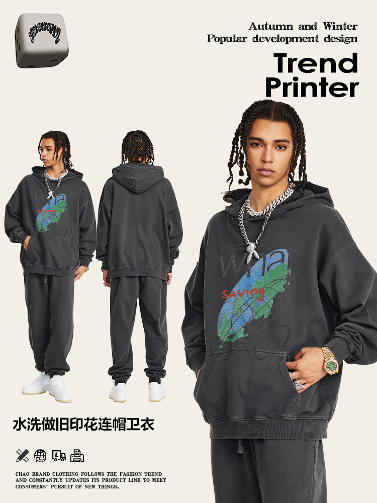 2025 otoño estilo americano de moda vintage camisa encapuchada calle pareja chaqueta de nicho suelta diseño chaqueta encapuchada moda masculina