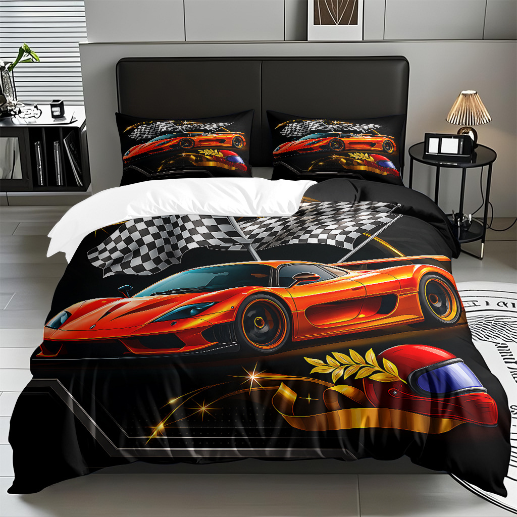TEMU / JIT Cool Car Digital Printed Edredon Kit suave piel-profiliable fábrica de origen textil