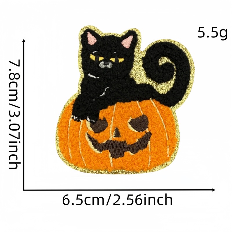 かわいい漫画ハロウィン刺繍布ステッカーゴールドエッジタオル刺繍パッチアクセサリー衣類アクセサリーアイロン接着剤在庫あり|undefined