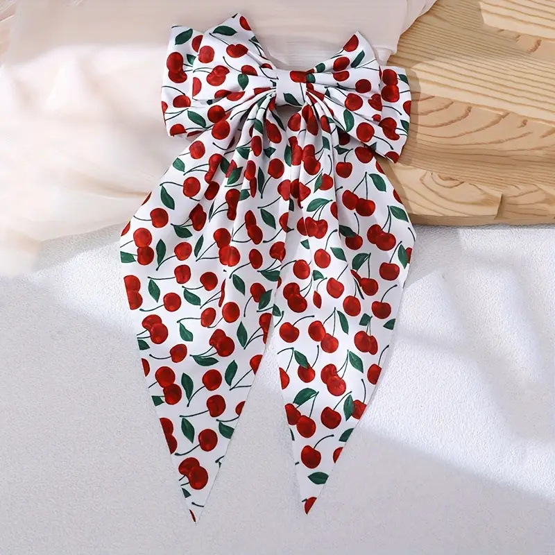 Cute Women's Cherry Bow Knot Cloth Hair Clip display picture 5