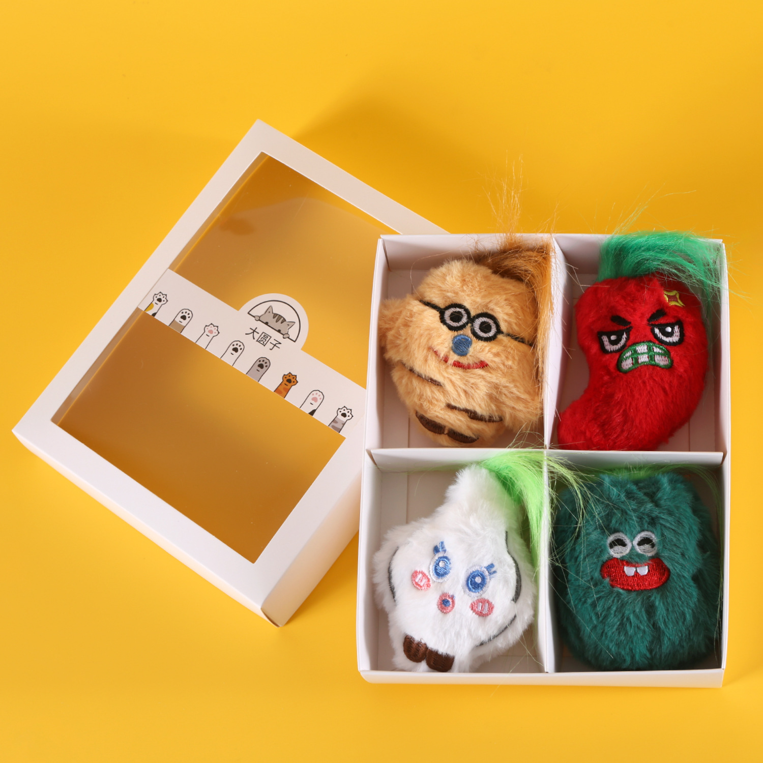 Caja de regalo de juguetes extraños para perros pequeños y medianos con BB llamado sonido para aliviar el aburrimiento de las muñecas, set de verduras y cebollas