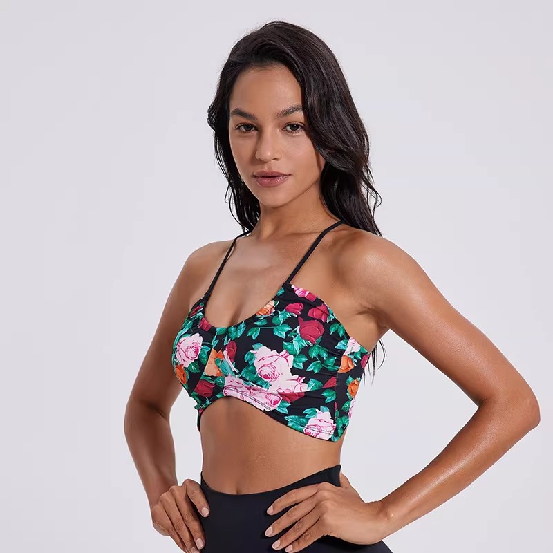 U gran pecho impresión de leopardo Europa y América sexy sujetador deportivo de belleza de espalda ropa interior acondicionadora chaleco de yoga de secado rápido