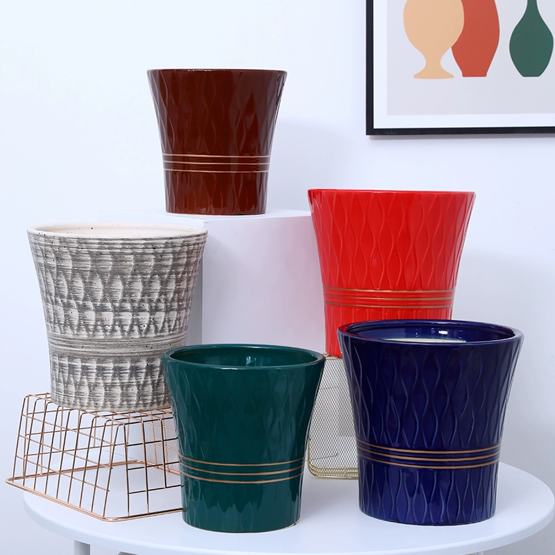 Керамический цветочный горшок Домашняя гостиная большой калибр премиум-класса красный красный пальмовый буйный дерево денежное дерево цветочный горшок специальная ваза