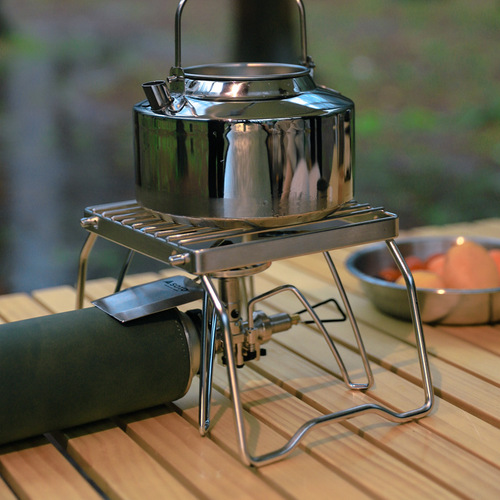 Outdoor mini folding stainless steel stove head bracket with bag, barbecue rack set, pot rack, grill pan bracket, grilling net, small size