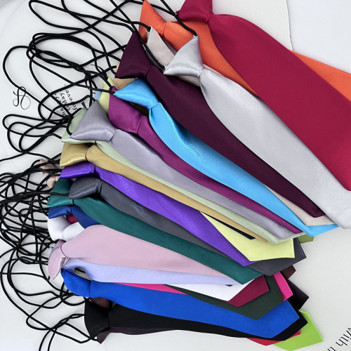Solid color children's tie for female primary and secondary school students kindergarten baby bow black red school uniform uniform accessories trendy