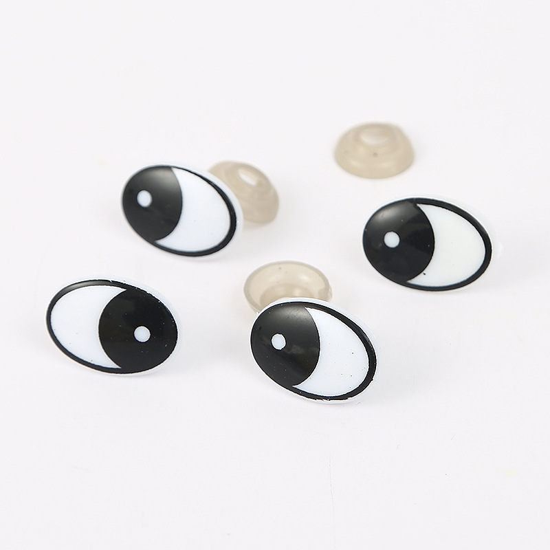 DIY accesorios de juguete blanco y negro ojos de dibujos animados ultra-luz de arcilla de goma de color arcilla de plástico rojo ojo cuentas