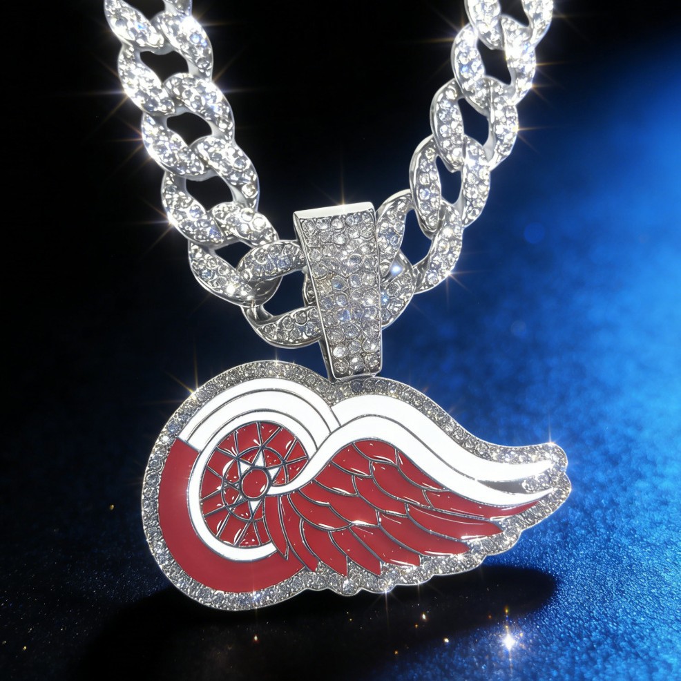 Joyería transfronteriza Deportes Detroit Red Wings Colgante Hip Hop Hombre Custom