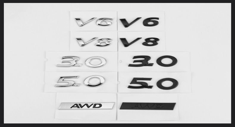 适用于捷豹XJL XF V6 V8  3.0 5.0 车尾排量贴标叶子板车标贴配件