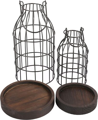 Cross-border American-style iron candlestick decoration metal creative candle holder vintage candlestick wooden tray candle base