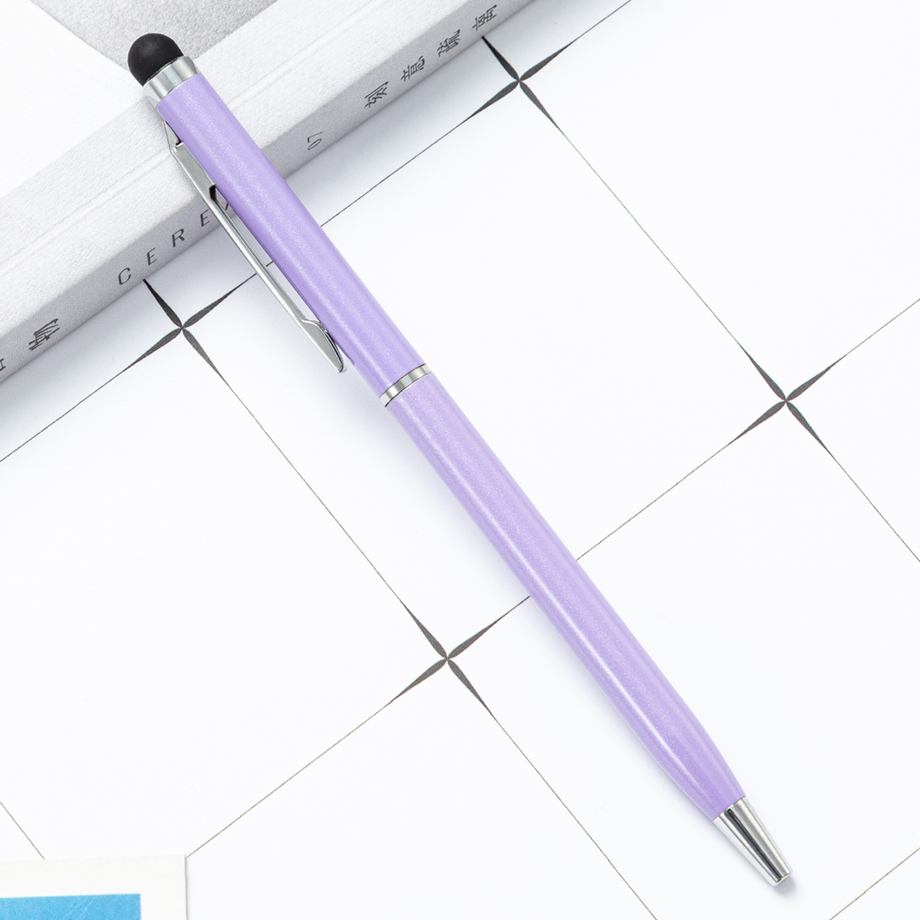 Metal pluma capacitiva varilla de aluminio cabeza de pantalla táctil teléfono móvil táctil bolígrafo de doble propósito regalo táctil pluma al por mayor