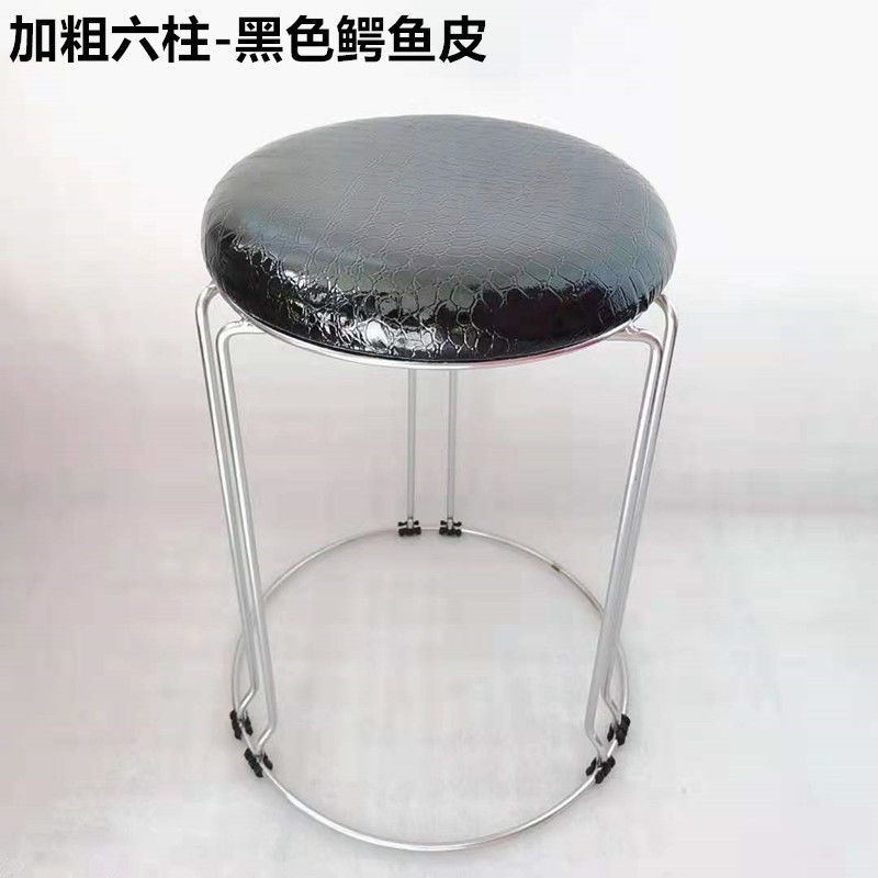 볼드한 6열 블랙 악어가죽