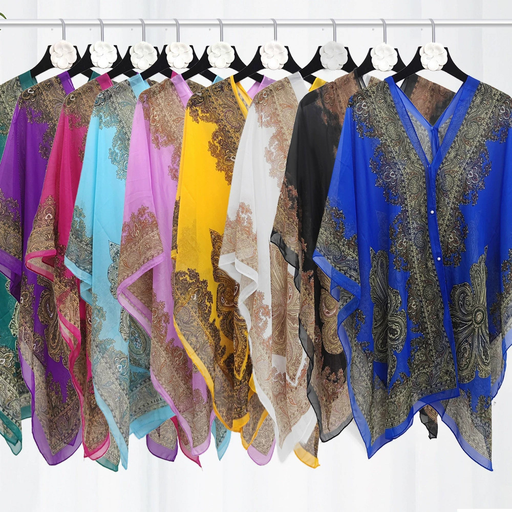 Sciarpa estiva in chiffon paisley pareo donna per spiaggia_voghion.com