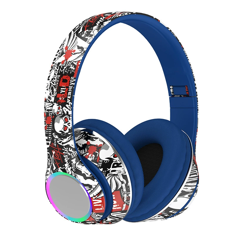 Беспроводные наушники Pangpai Tuya с тяжёлым басом, Bluetooth 5.4, 0,28 кг, граффити-цвет, проводные и беспроводные