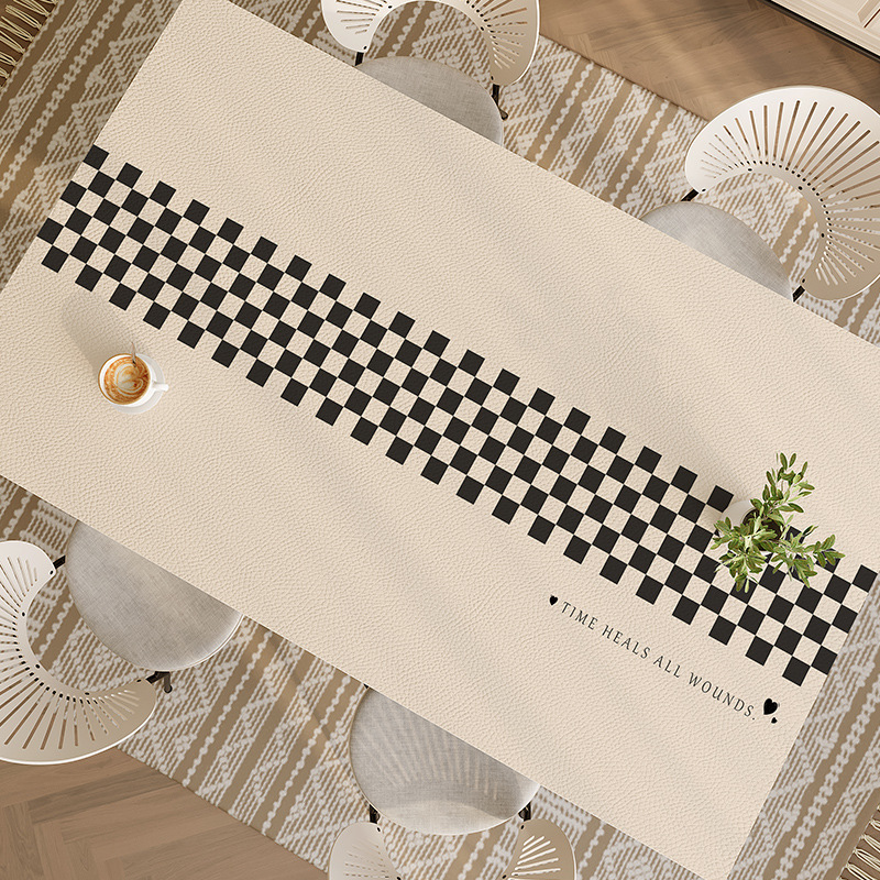 Modern Simple Rectangular Leather Table Mat Light Luxury High-end Coffee Table Tablecloth Waterproof Oil-proof Non-washable Anti-scalding Cushion
