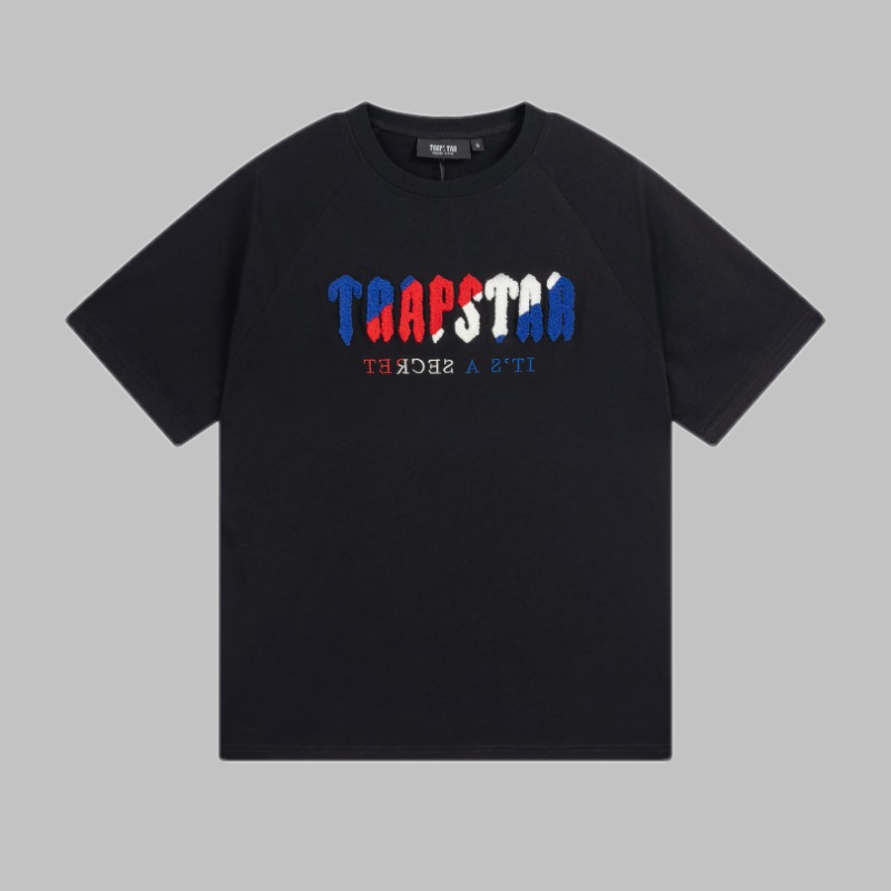 Comercio exterior transfronterizo Trapstar Arco Iris letras gradiente toalla bordado de manga corta Camiseta niebla calle pantalones cortos traje