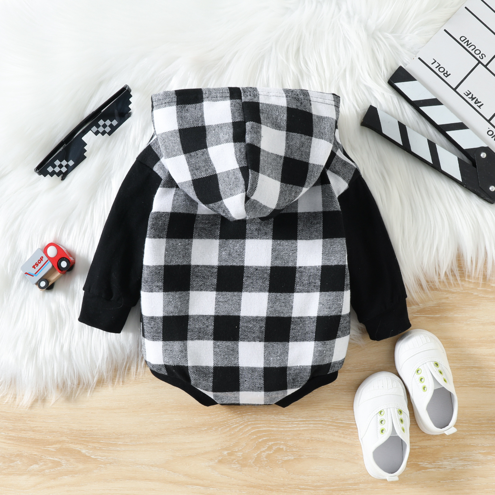 Mode Plaid Baumwolle Baby Kleidung display picture 5