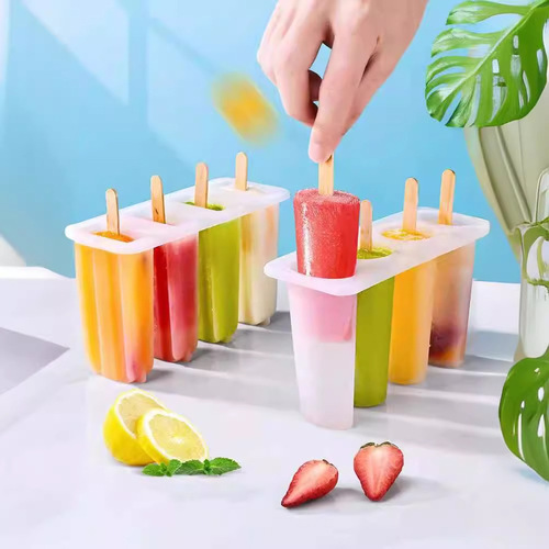 Ice cream mold 4 consecutive old popsicle molds with lids for household children's cute popsicles homemade ice cream sorbet mold
