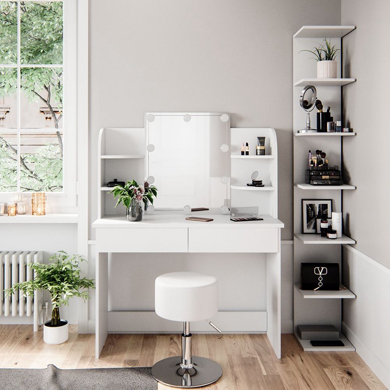 Tocador dormitorio moderno simple pequeño apartamento nueva luz de lujo espejo de maquillaje mesa armario integrado mesa de maquillaje