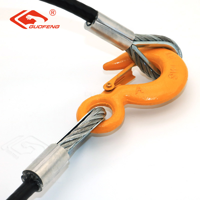 Fabricante suministro directo de cable de elevación de 8mm cable de tracción de automóviles submarinos PVC negro doble torsión