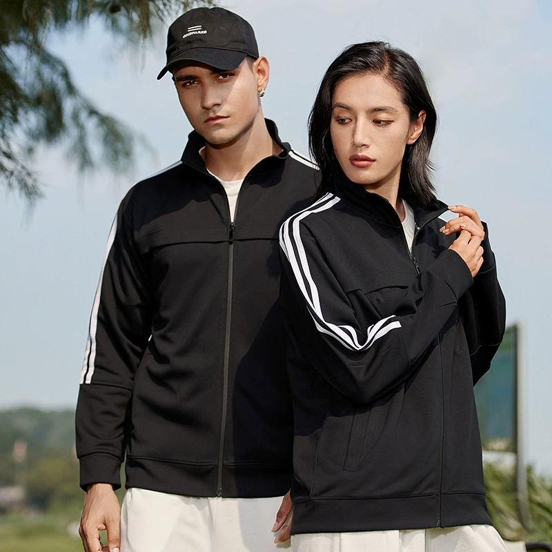 Мужской осенне-зимний свитер с принтом логотипа Трехбарный свитер Куртка на молнии с воротником-стойкой Свитер Рабочая одежда Женская Рабочая одежда