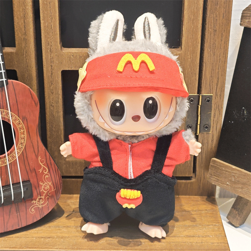 Labubu ベビー服ビニールラブブ 17 センチメートル人形かわいいドレスアップカジュアルスーツスカートぬいぐるみ服|undefined