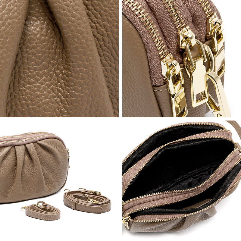 Women's Crossbody Bag Soft Cowhide Versatile Shoulder Phone Bag_voghion.com