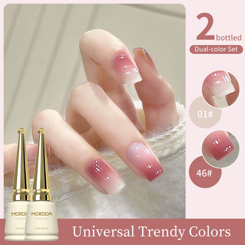2025 nuevo traje especial de salón de manicura de color popular de color blanco mágico de champán de platino