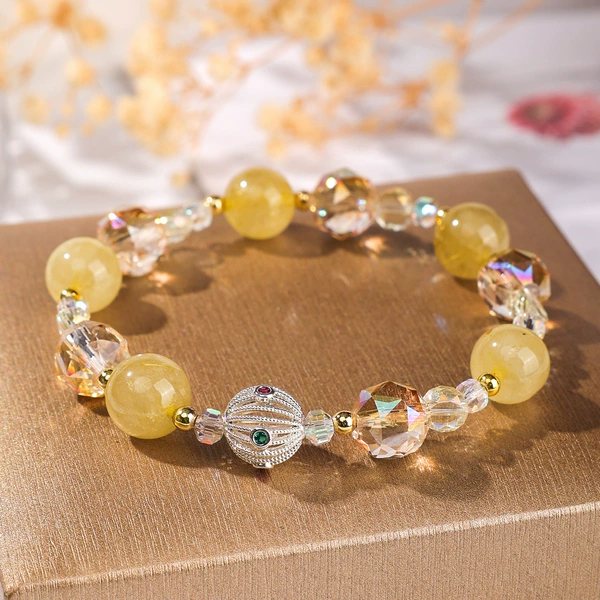 10mm Blonde Austrian Crystal Bracelet (17.5cm)