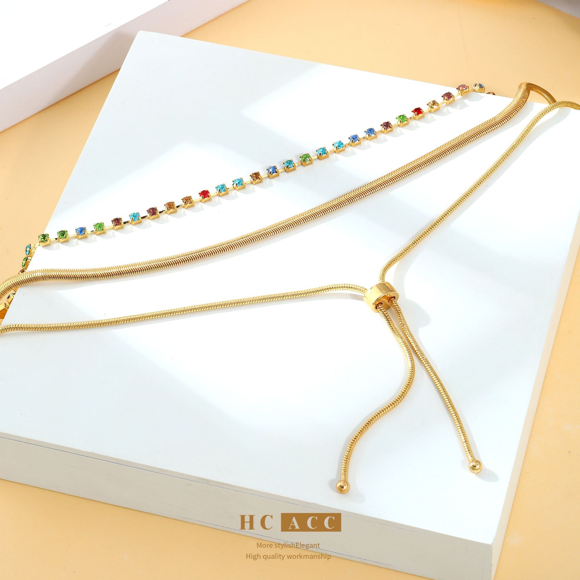 european-and-american-ins-fashion-multi-layer-micro-inlaid-color-diamond-light-luxury-high-end-necklace-chain-simple-niche-design-snake-bone-chain
