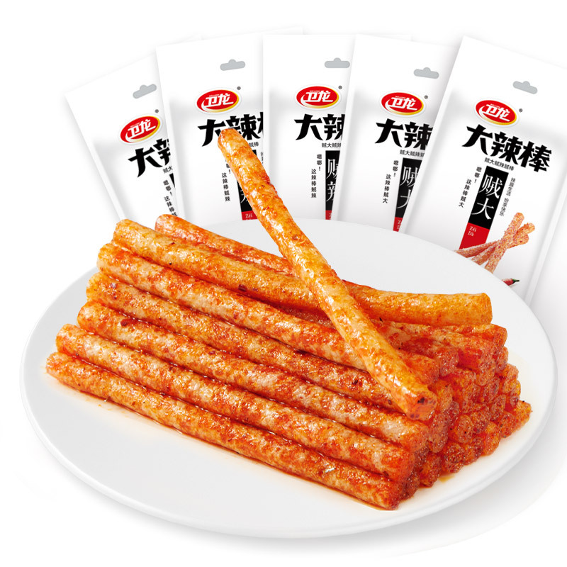 Wailong Large Gluten 65g Explosively Spicy Beefless Snack Sticks Bagged Full Carton Supermarket Food Wholesale