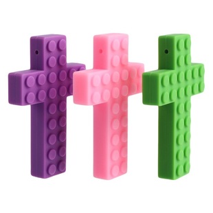 Cross-border dedicated to cross gum silicone gum children chewing oral training rainbow building blocks factory direct sales