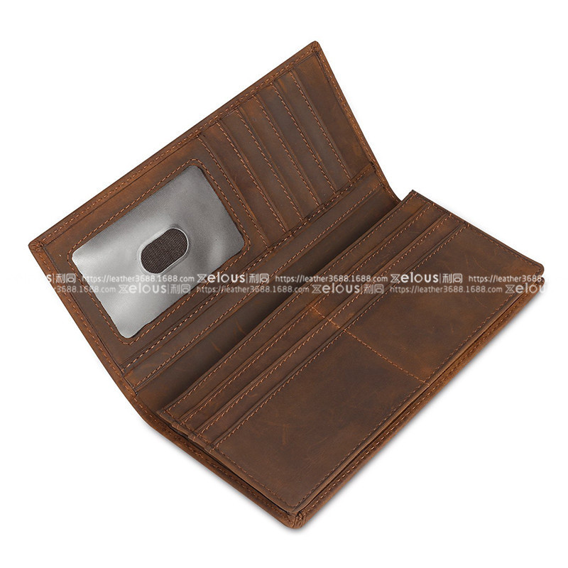 定制男士真皮钱包头层牛皮rfid钱包短款美金夹卡包