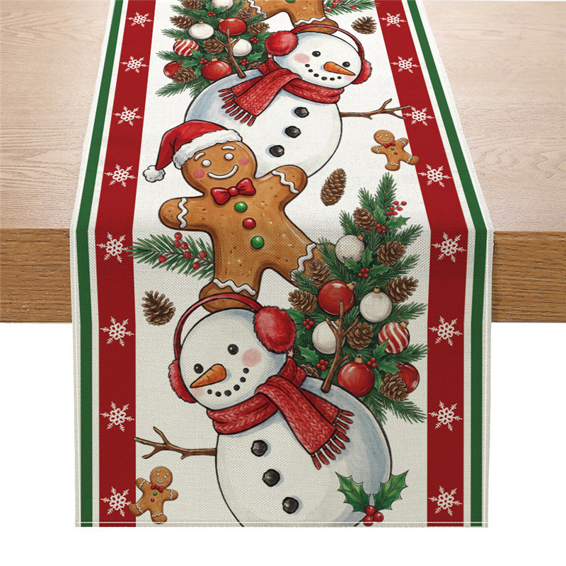 Banderas de mesa de Navidad transfronterizas personalizadas multipatrón impresas bandejas de decoración de mesa de fiesta doméstica tela de mesa image 12