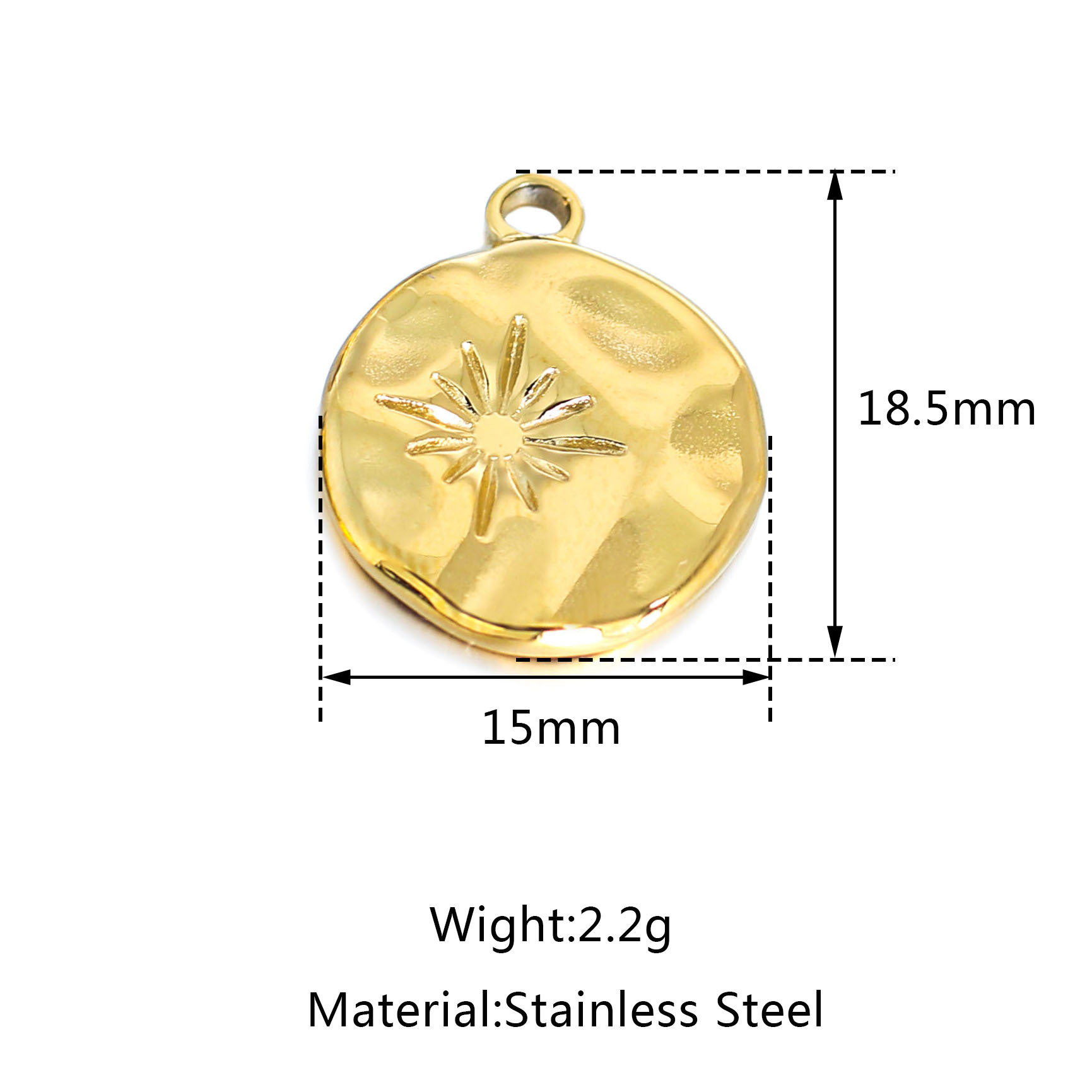 DOOYIO 3 teile/los Edelstahl Runde Sechs Stern Anhänger DIY Schmuck Halskette Armband Bezaubert Machen Zubehör Liefert – Detail 2