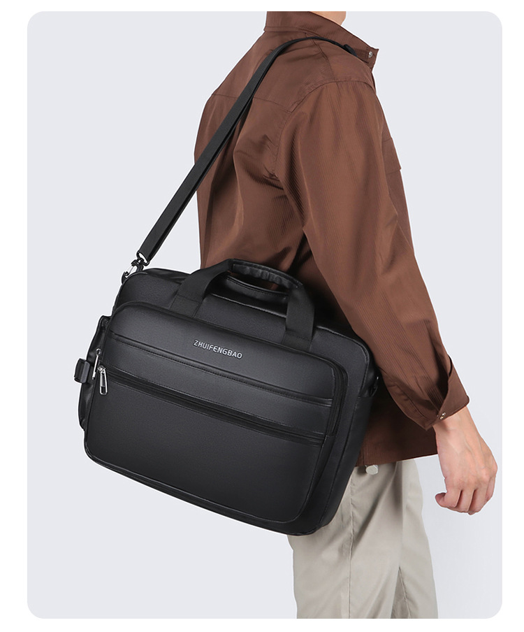 The new 2024 minimalist and sophisticated briefcase men's large-capacity casual sports single-shoulder bag is water-resistant for cross-border use undefined