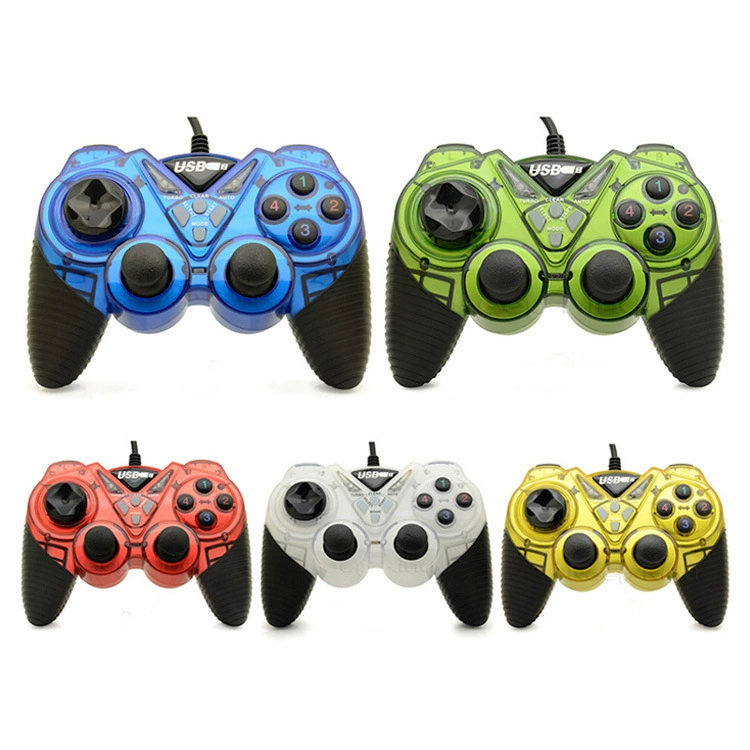 Вибрационный игровой контроллер с двойным джойстиком, USB-контроллер для ноутбука, проводной контроллер для ПК, поддерживает компьютерные аксессуары W7
