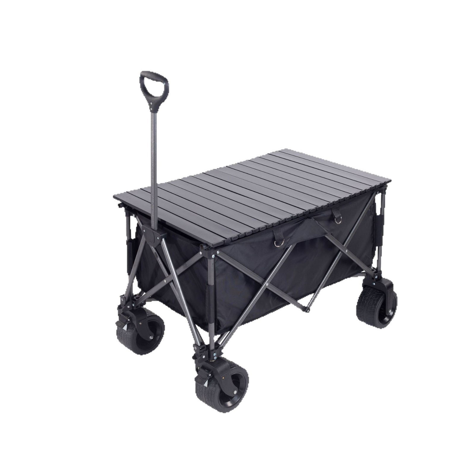 Foldable Camping Cart With Table For Kids And Off-road Wheels_voghion.com