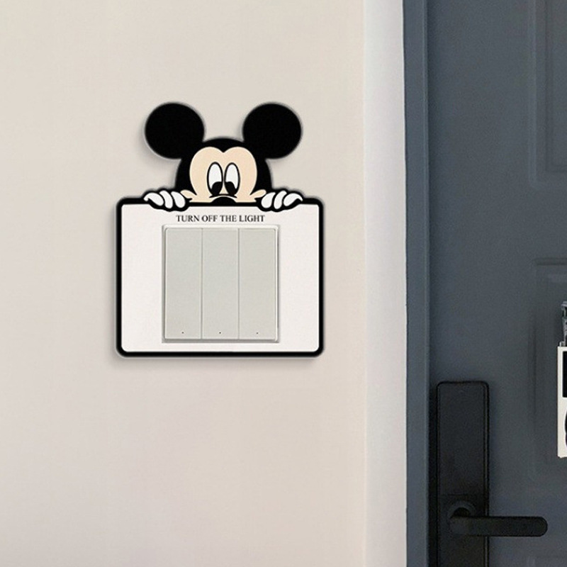 Mickey Acrylic Switch Sticker Socket Protective Cover Decorative Wall Sticker Moisture-proof D Dirty-proof Wall Sticker Switch Border