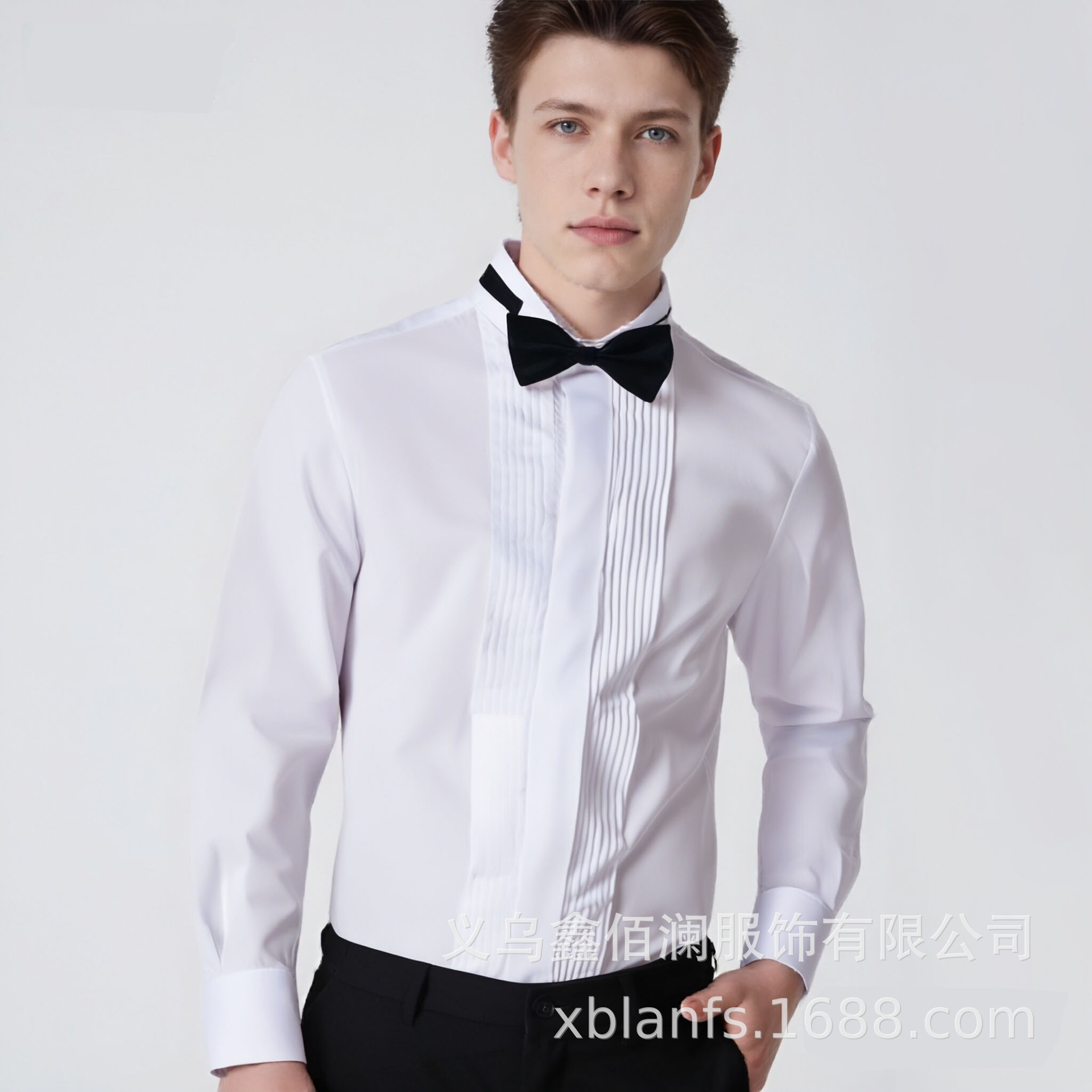 跨境专供结婚礼服伴郎服男士长袖衬衫礼服法式高级感大码礼服批发