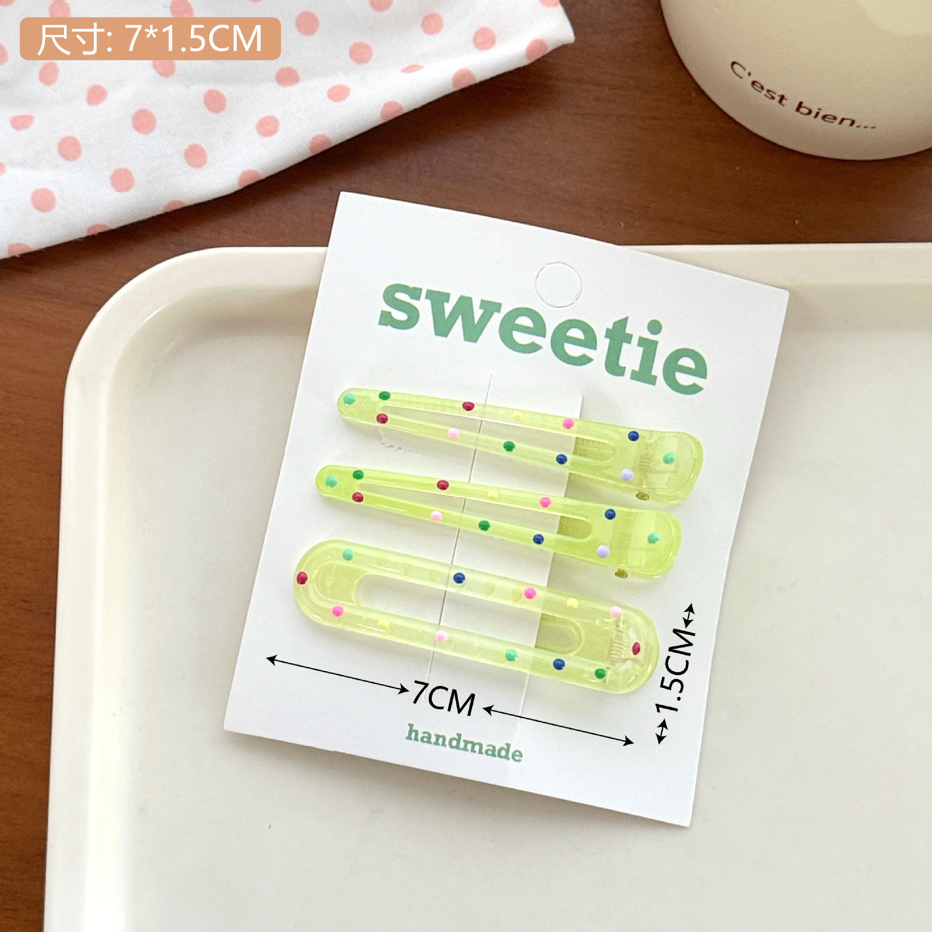 Dulce color gelatina cruzada frangea clip clip de cabello roto frente clip lateral lindo clip de boca de pato clip de estilo de niña libre