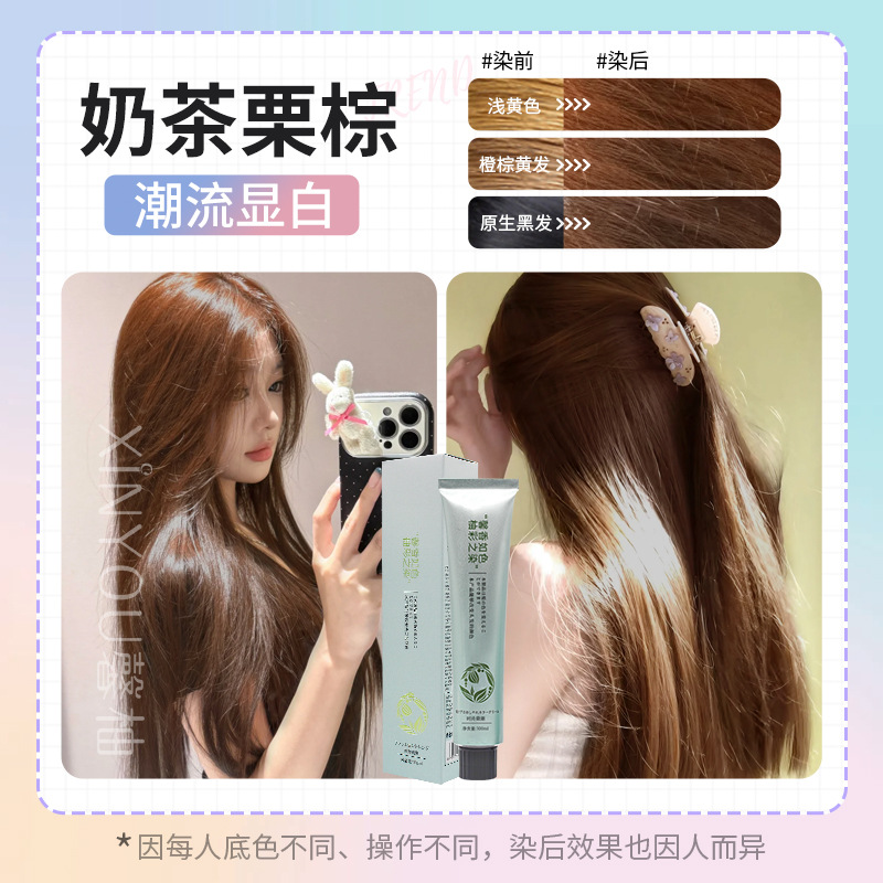 밀크티 체스트넛 브라운(머리 염색 도구 포함)