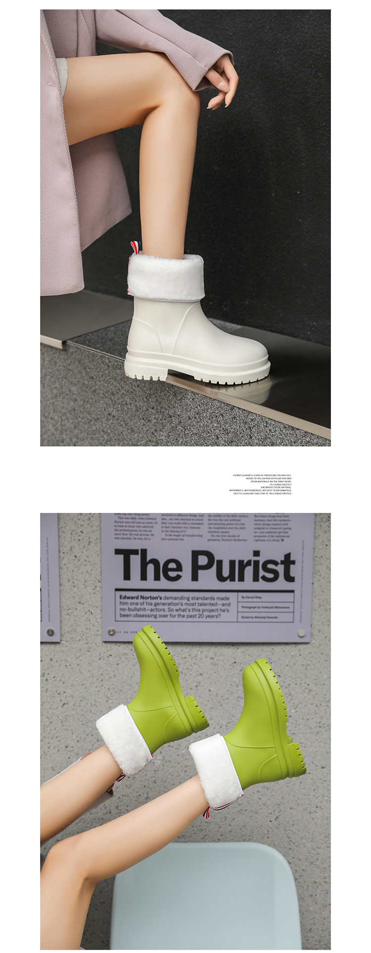 FDesigner boots Martens boots martin  women sneakers black white leather short booties winter snow outdoor warm shoes_voghion.com