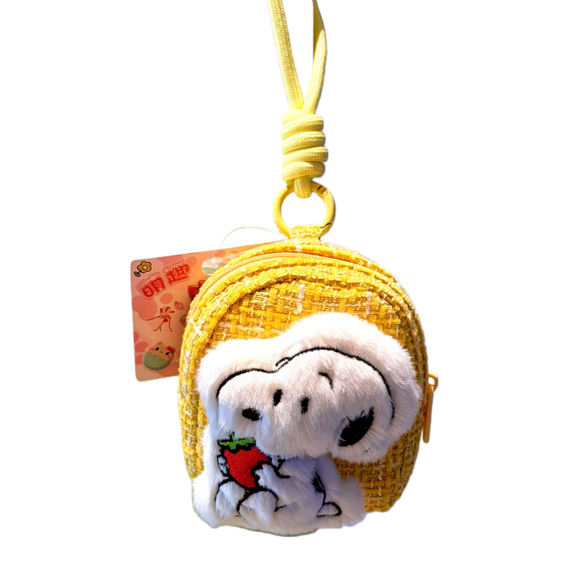 Bolsa de cambio de peluche de dibujos animados animados perros algodón bolsas de auriculares bolsas de tarjetas lindas bolsas de cremallera estudiantes productos creativos