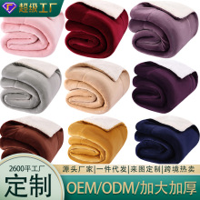 加厚法兰绒羊羔绒床毯床上盖毯冬季双面厚毛绒毯空调毯保暖毯