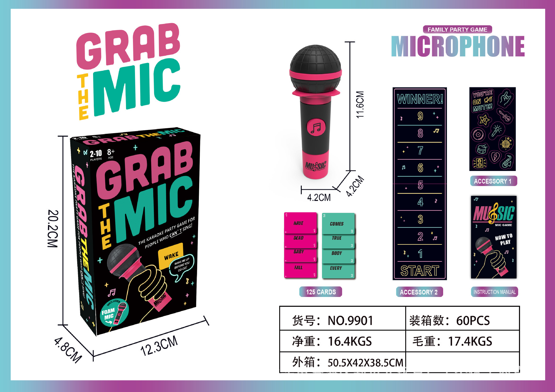 Juegos de canto transfronterizos Karaoke Juegos de mesa Lucky Egg ExciGrab The Mic